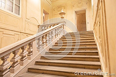 Luxury baroque staircase, elegant vintage interior Editorial Stock Photo