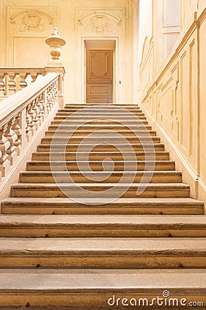 Luxury baroque staircase, elegant vintage interior Stock Photo