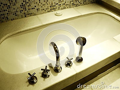 Luxury bathroom bath tub fittings Stock Photo