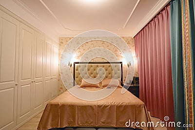 Luxury bedroom, night scene Stock Photo
