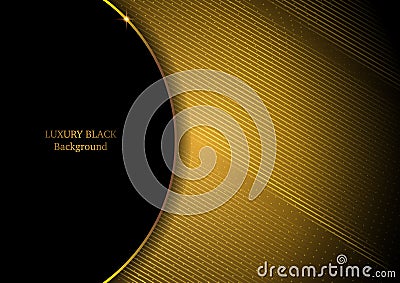 Luxury Black & Gold Background Shiny in line composition Vector Illustration