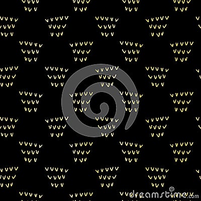 Luxury Black Gold Geometric Shape Pattern, Drawn Seamless Shiny Vector Illustration