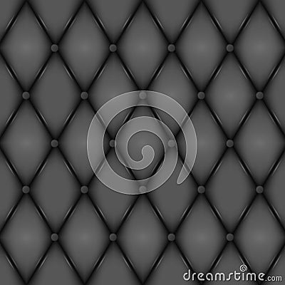 Luxury Black leather texture. Genuine leather pattern. Rhombus geometric background. Vector EPS 10 illustration format Vector Illustration