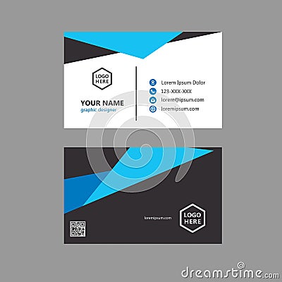 Luxury blue abstract businesscard template design Vector Illustration