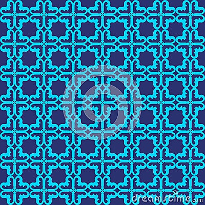 Luxury Blue Ornamental Pattern Vector Illustration