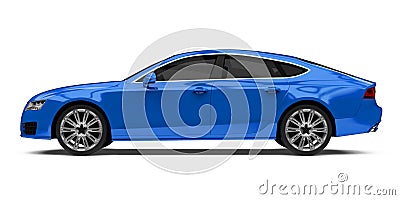 Luxury Blue Sedan Car Isolated Stock Photo