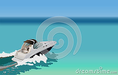 Luxury boat Vector Illustration