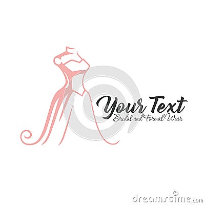 Luxury Boutique, Bridal, Dress, Floral Logo Template Illustration Vector Design Vector Illustration