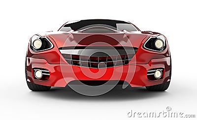 Luxury brandless red sport car at white background Stock Photo