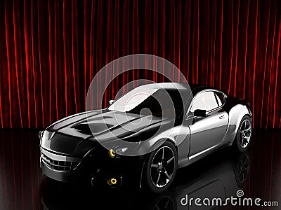 Luxury brandless sport car. 3D rendered Stock Photo
