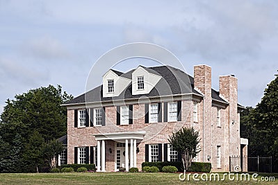 Luxury Brick House Stock Photo