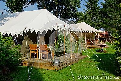 Luxury camping Stock Photo