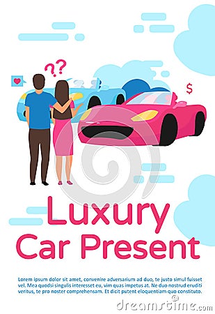 Luxury car present poster template layout Vector Illustration