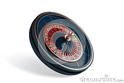 Luxury casino roulette wheel isolated on white background. 3d realistic vector illustration. Online casino roulette Vector Illustration