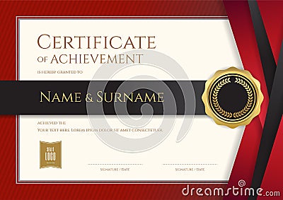 Luxury certificate template with elegant border frame, Diploma d Vector Illustration