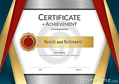 Luxury certificate template with elegant border frame, Diploma d Vector Illustration