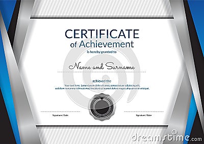 Luxury certificate template with elegant border frame, Diploma d Vector Illustration