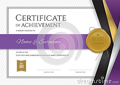 Luxury certificate template with elegant border frame, Diploma d Vector Illustration