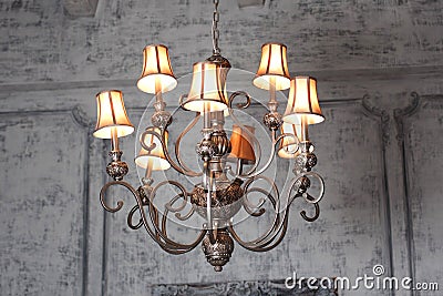 Luxury chandelier in baroque interior Stock Photo