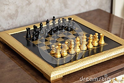 Luxury chess board decoration Stock Photo