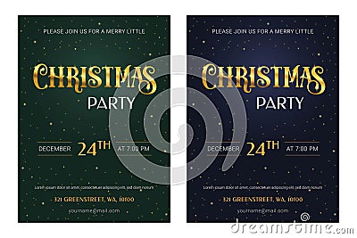 Luxury Christmas party flyer Vector Illustration