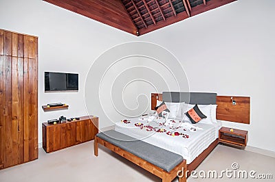 Luxury and Classic Bedroom Villa Hotel Stock Photo