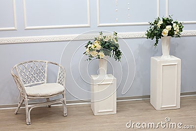Luxury clean bright white interior Stock Photo