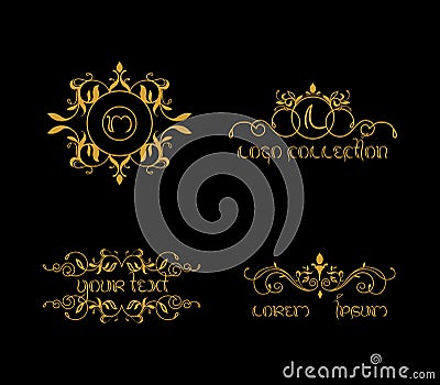 Luxury Collection Vector Logo Creation, Golden Logo Stock Photo