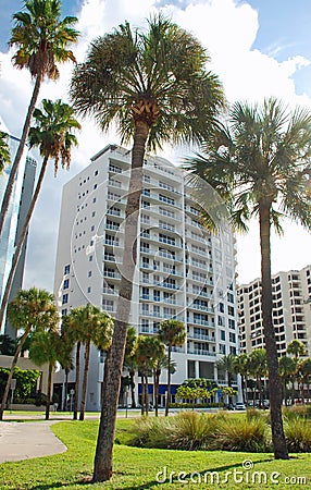 Luxury Condo Tower Sarasota Florida Stock Photo