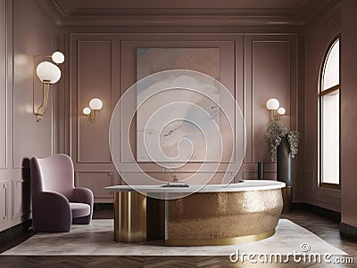 Luxury and contemporary lobby area interior design Stock Photo