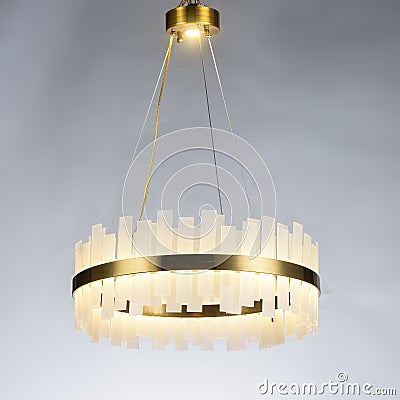Luxury copper led chandelier lighting Stock Photo