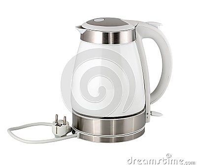 Luxury cordless electric kettle isolated on white background with clipping path. Stock Photo