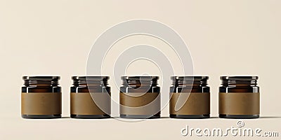 Luxury Cosmetic Jars with Matte Labels Stock Photo