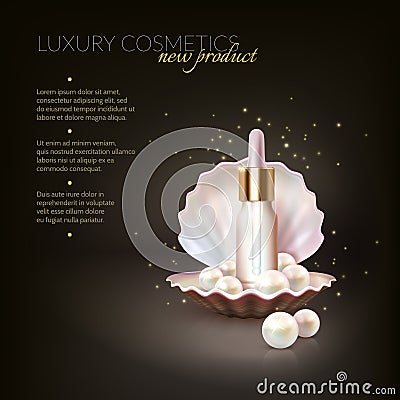 Luxury Cosmetic Pearl Concept Vector Illustration