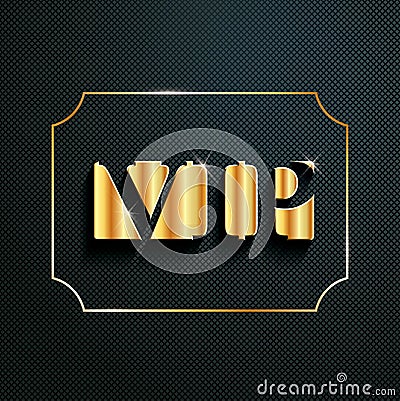 Luxury creative golden vip label. Premium card template design on dark background. VIP invitation design template Stock Photo