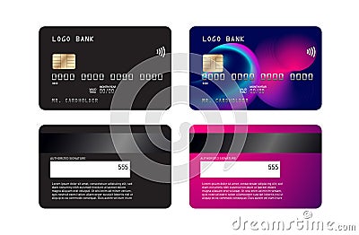 Luxury credit card template design. With inspiration from the abstract. Vector illustration. Credit debit card mockupn Vector Illustration