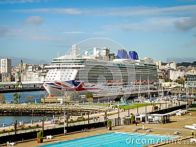 The luxury cruise `BRITANNIA` of P&O Cruises Company Editorial Stock Photo