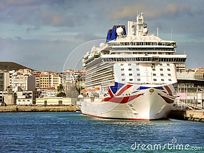 The luxury cruise `BRITANNIA` of P&O Cruises Company Editorial Stock Photo