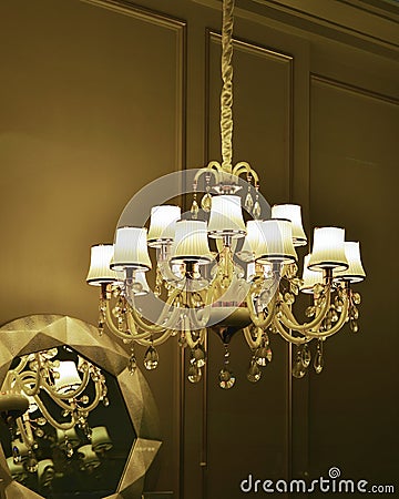 Luxury crystal ceiling lighting Stock Photo