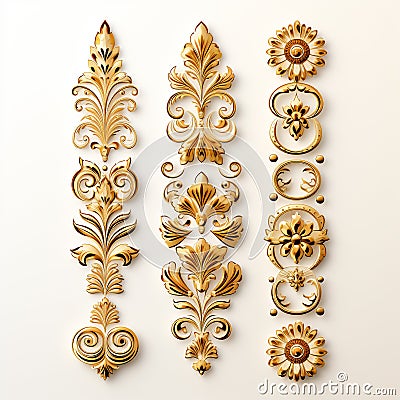 Luxury decorated border pattern set, pattern for frame border, Generative AI Stock Photo