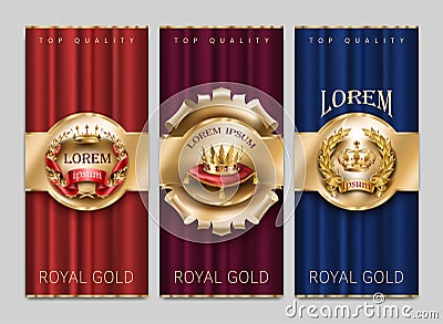 luxury decorative banners with gold crowns Stock Photo