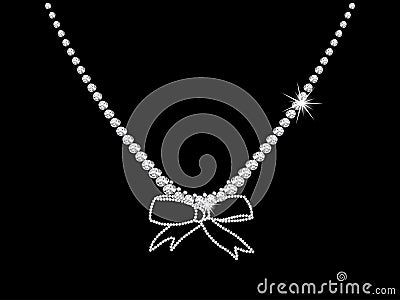 Diamond necklace Vector Illustration