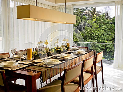 Luxury dining room Stock Photo