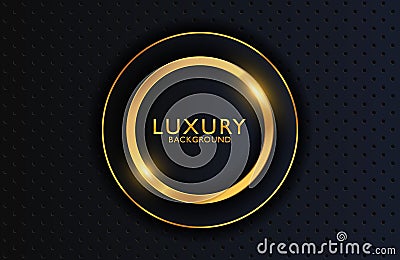 Luxury elegant background with overlap shape and black gold hexagonal shape. Vector Illustration