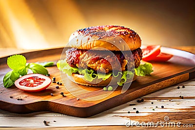 luxury elegant Best fried chicken Patty Recipe (Grilled or Stovetop) Stock Photo
