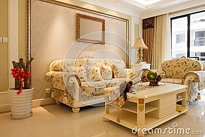 The luxury expensive livingroom interior Stock Photo