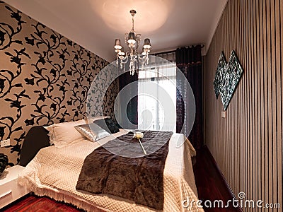 Luxury expensive modern bedroom Stock Photo