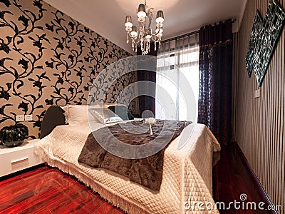 Luxury expensive modern bedroom Stock Photo