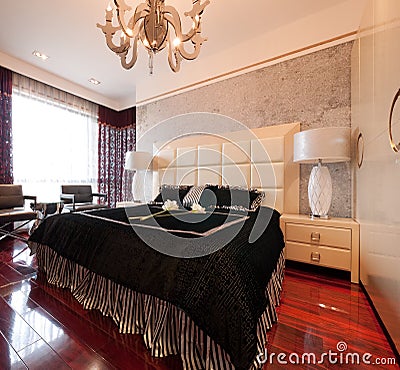 Luxury expensive modern bedroom Stock Photo