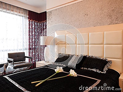 Luxury expensive modern bedroom Stock Photo